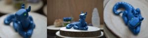 Blue Polymer Clay Dragon